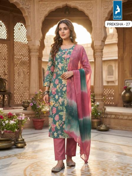 Kaya preksha 3pcs designer kurtis in wholesale in surat
